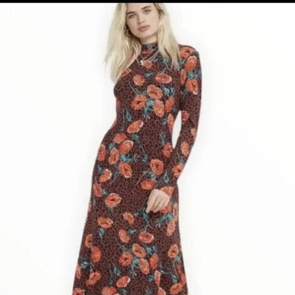 Free People Dresses & Skirts - NWT Free People Retro Womens Romance Long Floral Dress Sz Large